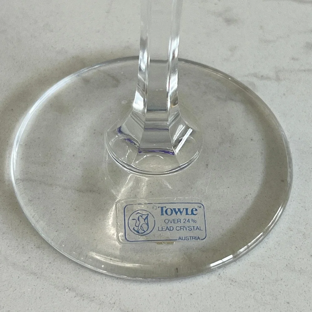 Vtg Towle Crystal Champagne Flutes‎ Austria Stemware Wedding Bridal Shower MCM